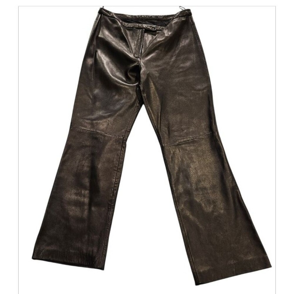 Vintage Siena Studio Leather Pants Black Women’s 12 Straight Leg Y2K 90s
